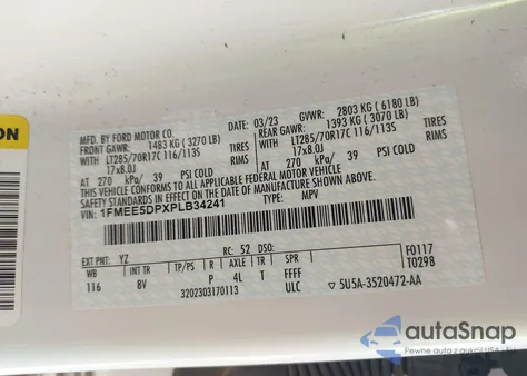 2023 Ford Bronco Badlands from USA, damaged, VIN 1FMEE5DPXPLB34241